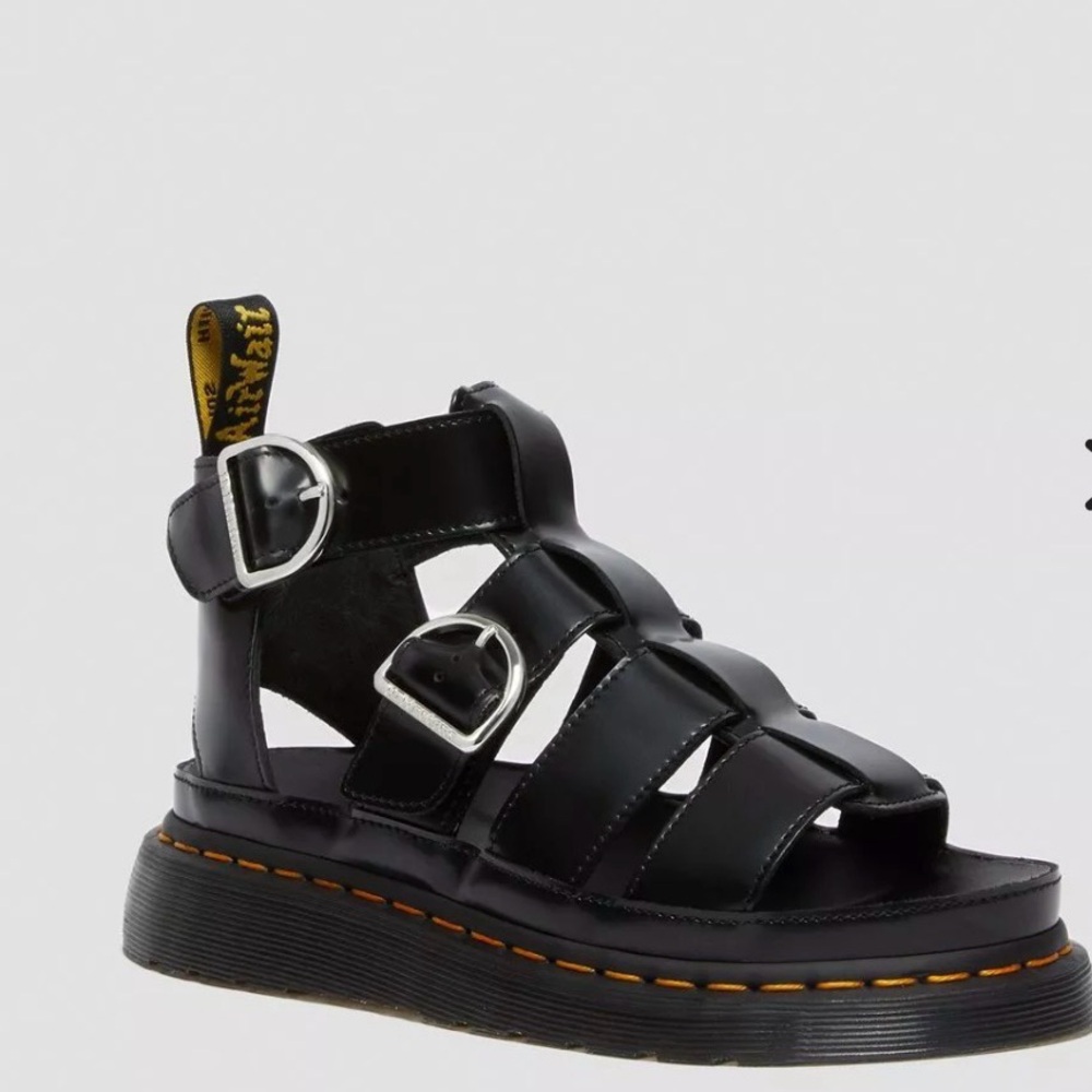 Dr. Martens Mackaye Black Leather Sandals NIB